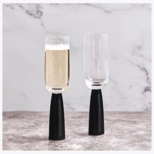 DRH Collection - Oslo Champagne Flutes Black, Set of 2