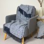 Furn Weaver Herringbone Throw, Blue - vj