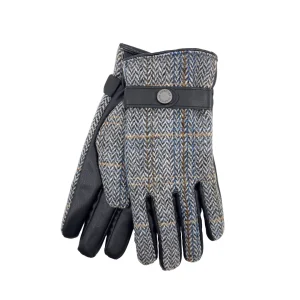 Heritage Mens Jumbo Herringbone Buckle Gloves - Grey