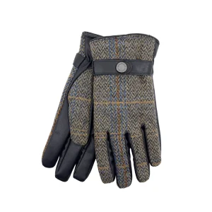 Heritage Mens Jumbo Herringbone Buckle Gloves – Brown