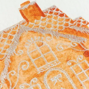 Furn, Gretel Velvet Piped Cushion - Cloud Dust/Ginger - Image 4