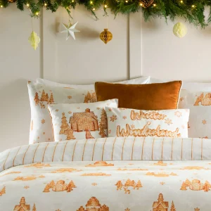 Furn, Gretel Winter Wonderland Embroidered Cushion - Cloud Dust/Ginger - Image 6
