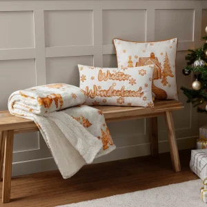 Furn, Gretel Winter Wonderland Embroidered Cushion - Cloud Dust/Ginger - Image 5