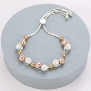 Gracee Jewellery, Silver / Gold / Rose Textured Ball Bracelet