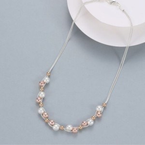 Gracee Jewellery, Silver / Gold / Rose Textured Ball Necklace