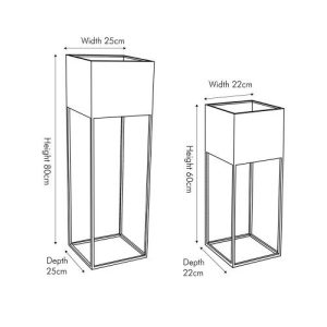 Graphite Metal Planters, set of 2 - Image 2