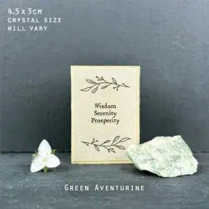 East Of India, Matchbox Green Aventurine Crystal - Wisdom/Serenity/Prosperity - Image 2