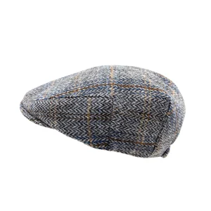 Heritage Traditions Mens Jumbo Herringbone Flat Cap - Grey