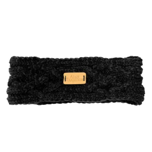 Aran Cable Knit Headband – Black