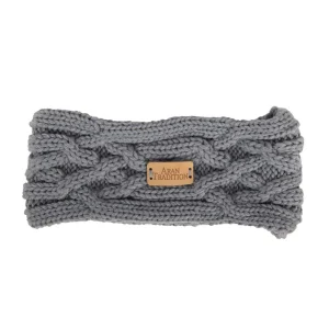 Aran Cable Knit Headband – Steel