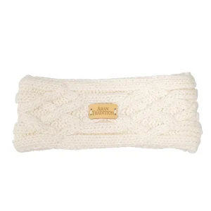 Aran Cable Knit Headband – Cream - Image 2