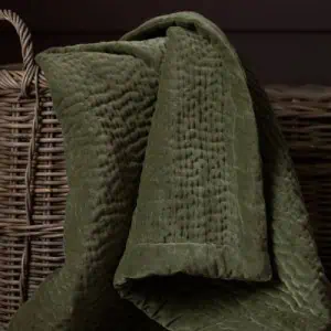 Voyage Maison, Haze Velvet Quilted Throw - Sage - Image 4