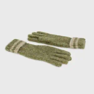 Hector Mens Wool Blend Gloves - Moss Green / Cream