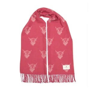Heilan Coo Super Soft Scarf - Damson / Pale Rose - Image 3