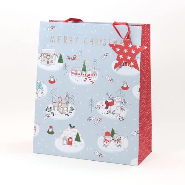 Belly Button Bubble, Christmas Penguins Portrait Gift Bag - Jaro Design Studio - 1