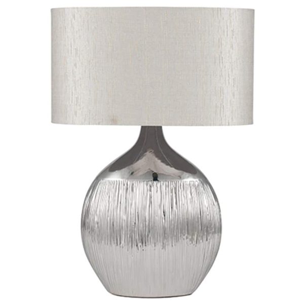 Gemini Silver Etched Ceramic Table Lamp - Jaro - Jaro Design Studio - 1