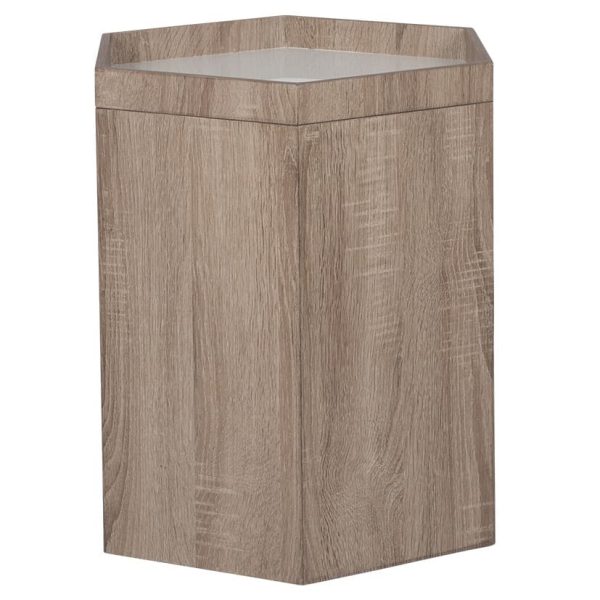 Oslo Natural & White Wood Hexagonal Storage Box, Large - Jaro - Jaro Design Studio - 1