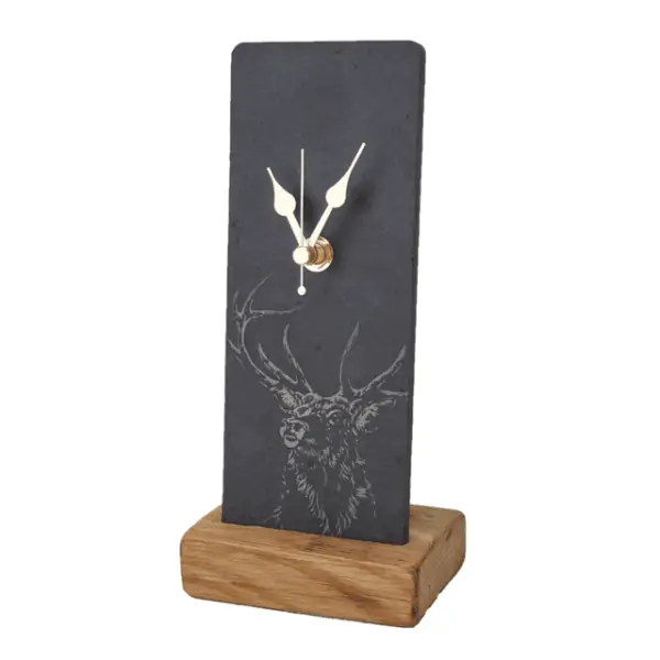 Stag Slate Mantle Clock