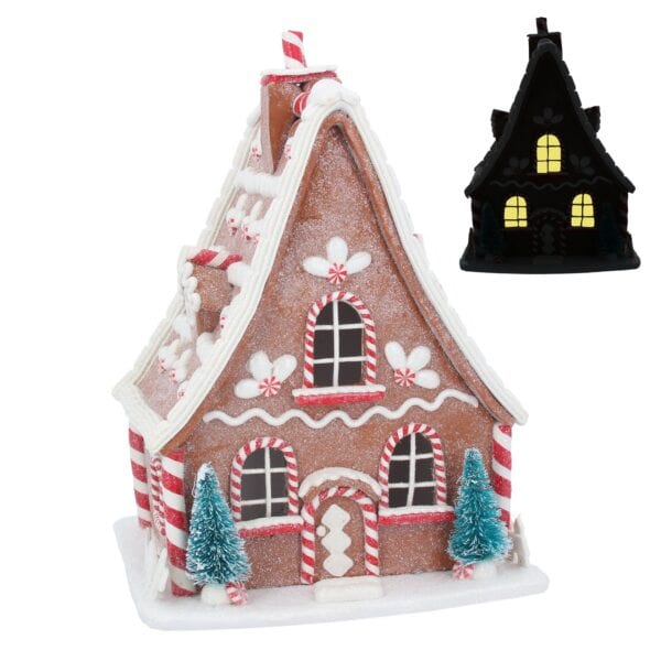 Gisela Graham, LED Gingerbread House Ornament, 27cm - Jaro Design Studio - 1
