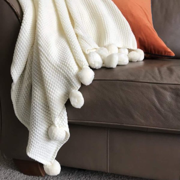 Ivory Pom Pom Throw - Jaro - Jaro Design Studio - 1