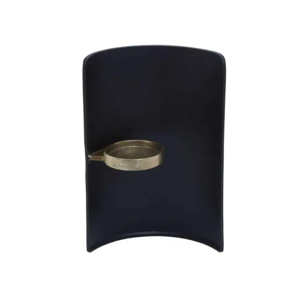 Daito Black Gold Finish Candle Holder