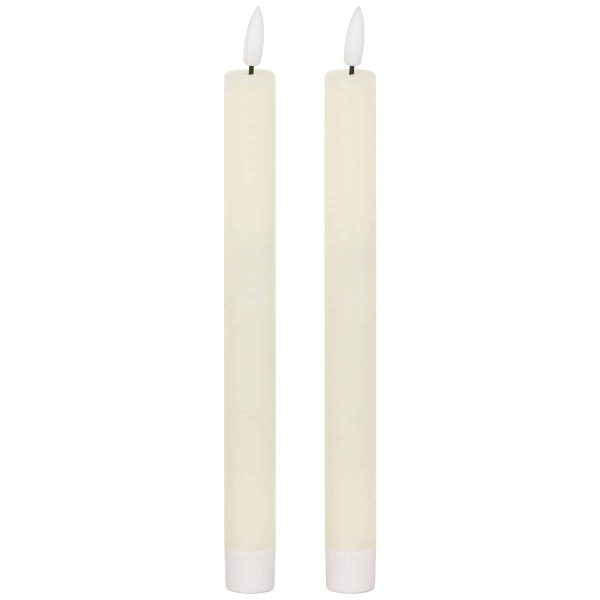 Luxe Collection, Natural Glow Ivory LED Dinner Candles, Set of 2