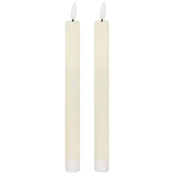 Luxe Collection, Natural Glow Ivory LED Dinner Candles, Set of 2