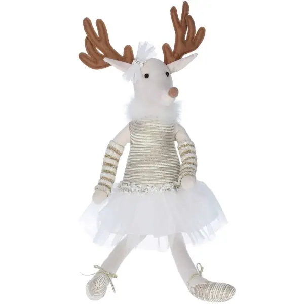 Sitting Gold Ballerina Reindeer