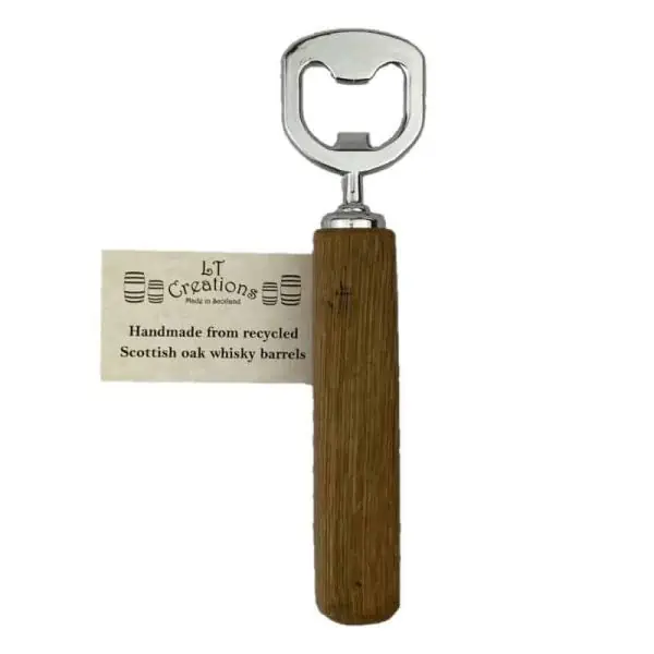 Hand Bottle Opener, Reclaimed Whisky Barrel