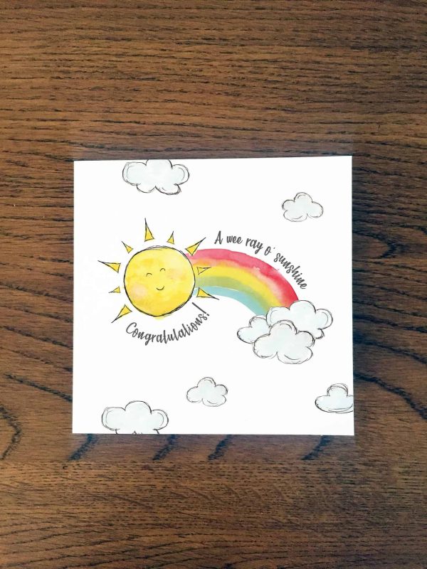 Doric Cards, Scottish New Baby - A Wee Ray O' Sunshine - Jaro - Jaro Design Studio - 1