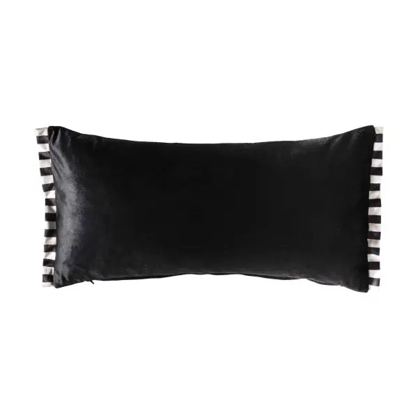 Candy Velvet Oxford Cushion, Black