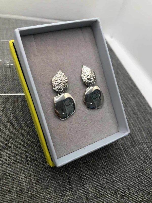 Pavement Earrings, Sterling Silver by Chris Lewis - Jaro Design Studio - 1