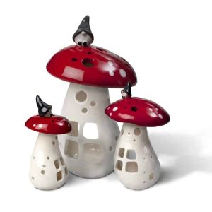Lantern Gnome on Mushroom, Small  - JX22