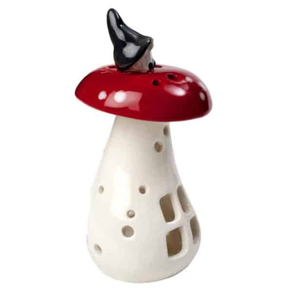 Lantern Gnome on Mushroom, Small  - JX22
