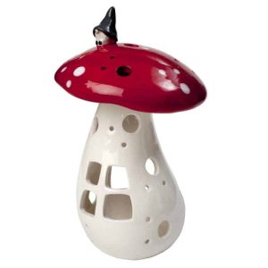 Lantern Gnome on Mushroom, Large  - JX22