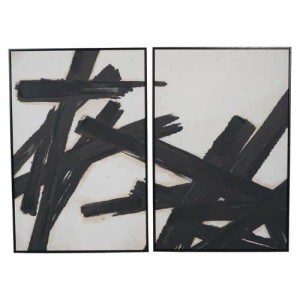 Libra, Hand Finished Impasto Brushstokes Set of 2 Framed Canvases