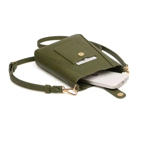 Alice Wheeler Kensington Phone Cross Body Bag - Olive - Jaro Design Studio - 3 Alice Wheeler Kensington Phone Cross Body Bag - Olive - Image 3
