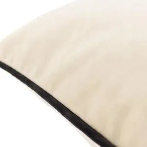 Paoletti, Torto Opulent Velvet Cushion - Ivory/Black - Image 3