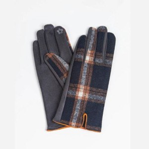 Sarta, Black / Orange Tartan Gloves