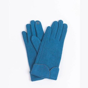 Sarta, Denim Blue Scalloped Edge Gloves