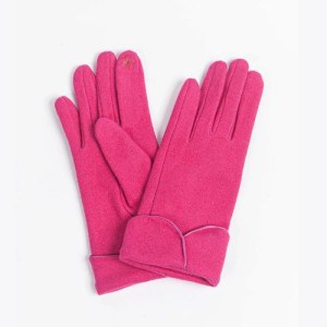 Sarta, Fuchsia Scalloped Edge Gloves