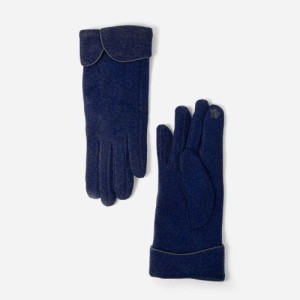 Sarta, Navy Blue Scalloped Edge Gloves
