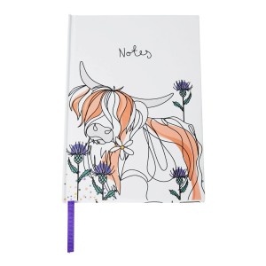 Belly Button Bubble, Highland Cow A5 Notebook