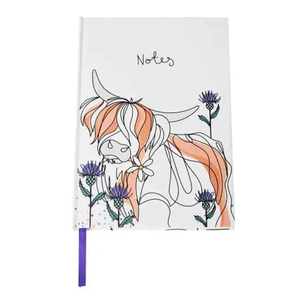 Belly Button Bubble, Highland Cow A5 Notebook