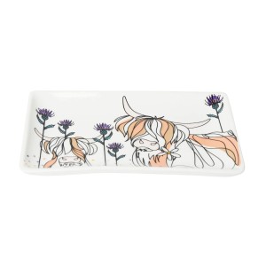 Belly Button Bubble, Highland Cow Rectangular Trinket Dish
