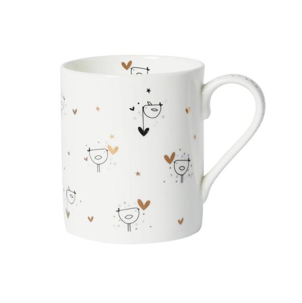 Belly Button Bubble 'Birds and Hearts' China Mug