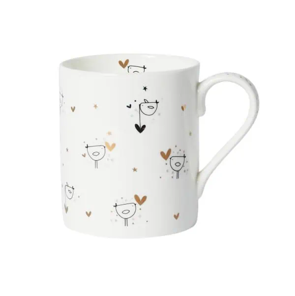 Belly Button Bubble 'Birds and Hearts' China Mug