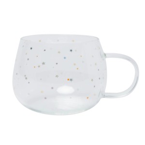 Belly Button Bubble Stars Glass Mug