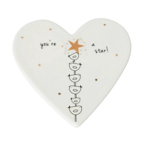 Belly Button Bubble ‘You're A Star’ Porcelain Heart Coaster