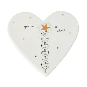 Belly Button Bubble ‘You're A Star’ Porcelain Heart Coaster